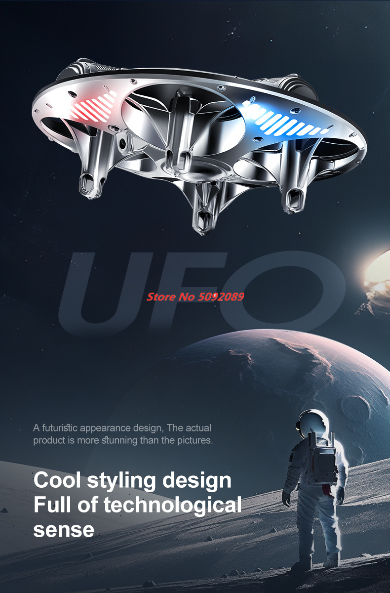 Rc Helicopter Mini - スマート姿勢保持ホバーミニリモコンヘリコプターUFO 2.4GローリングLEDナイトライトヘッドレスモードRCドローンクワッドコプターおもちゃ