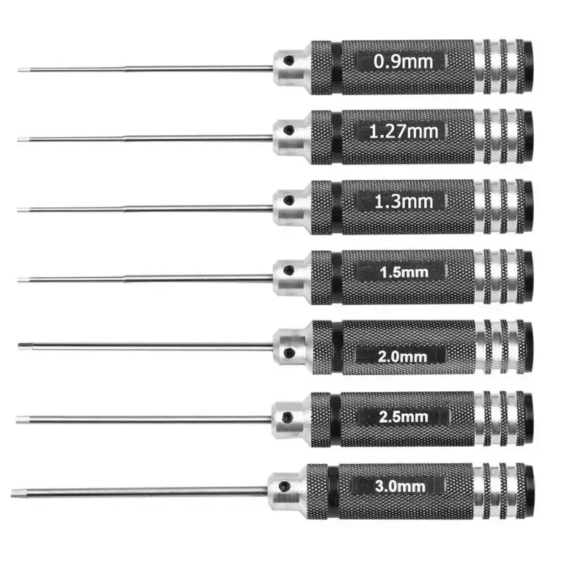 Rc Helicopter Tool Kit - 0.9/1.27/1.3/1.5/2.0/2.5/3.0mm ホワイトスチール六角ドライバーツールキット RC ヘリコプター飛行機車ドローン航空機モデル Rep 用
