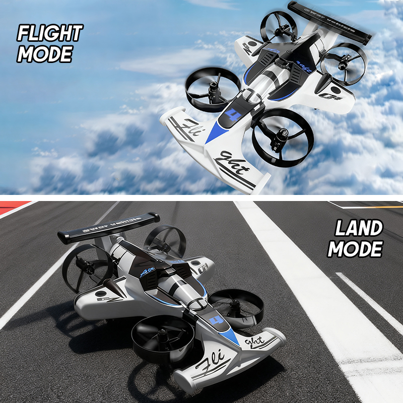 Rc Helicopter Electric - 2in1 ミニドローン 空陸両用飛行車 2.4G デュアルモード クアッドコプター