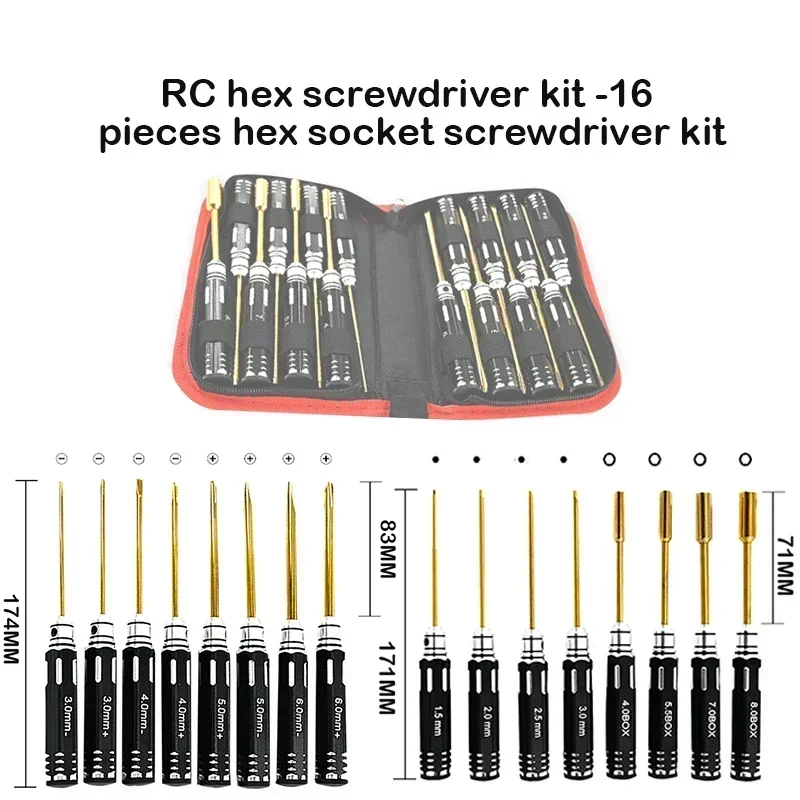 RC六角ドライバーセット - 16個入り六角レンチキット、六 - Rc Helicopter Tool Kit のレビューと価格