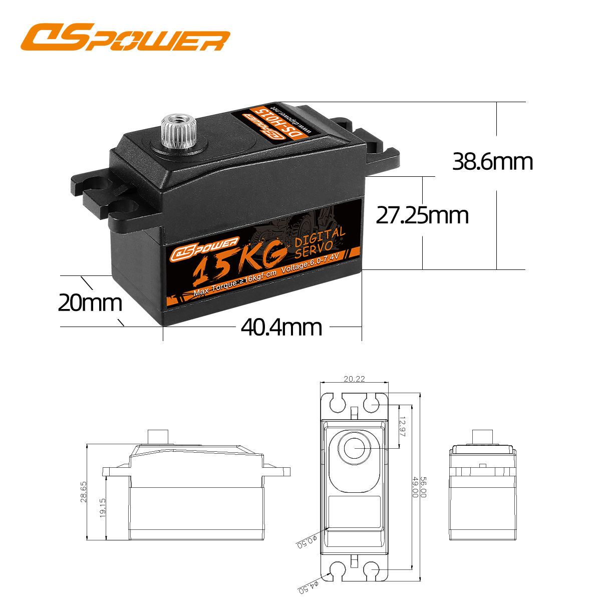 DSpower 15KG ハイトロクメタルギアデジタルサーボ - Rc Helicopter Motor のレビューと価格